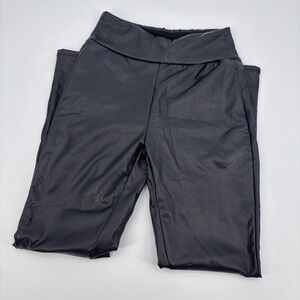 Mia Rose Black pleather pull on‎ leggings Pants goth grunge festival Size small